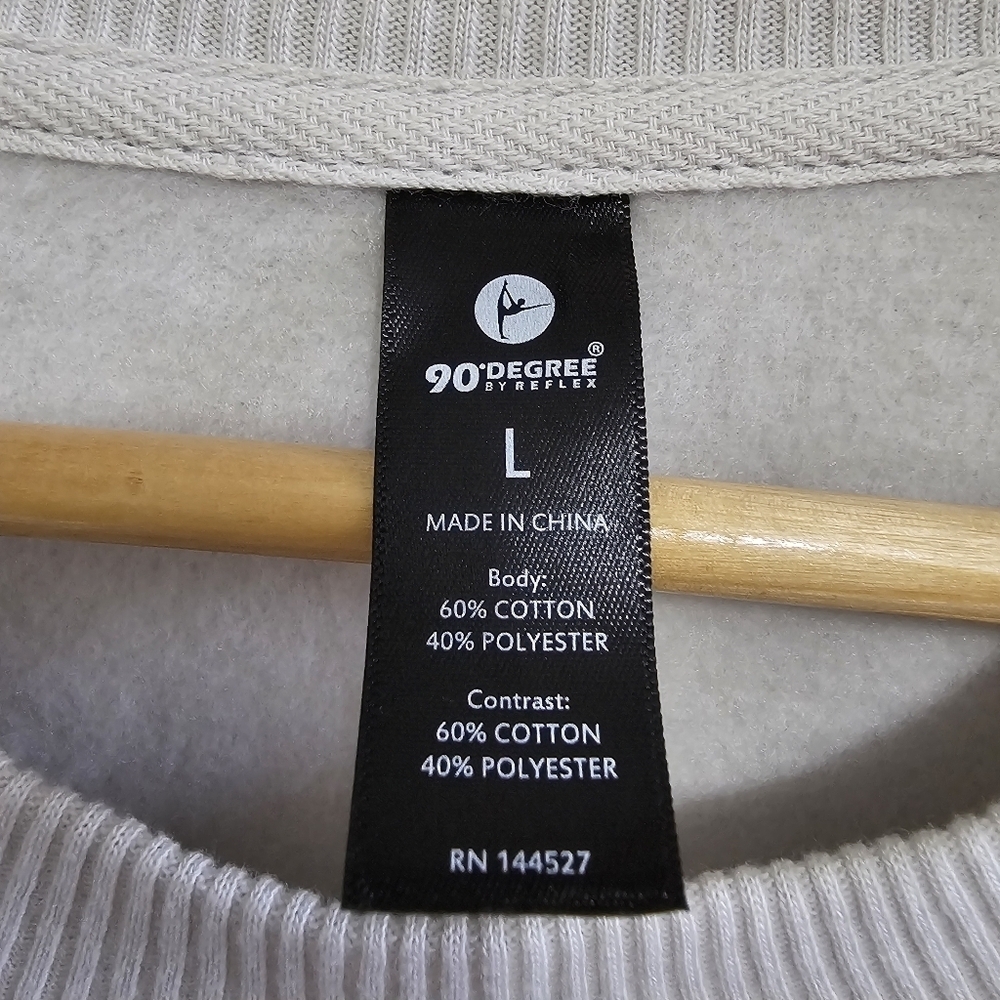 Sporty crew pullover sweatshirt cream stone color top size large nwt - Picture 6 of 6